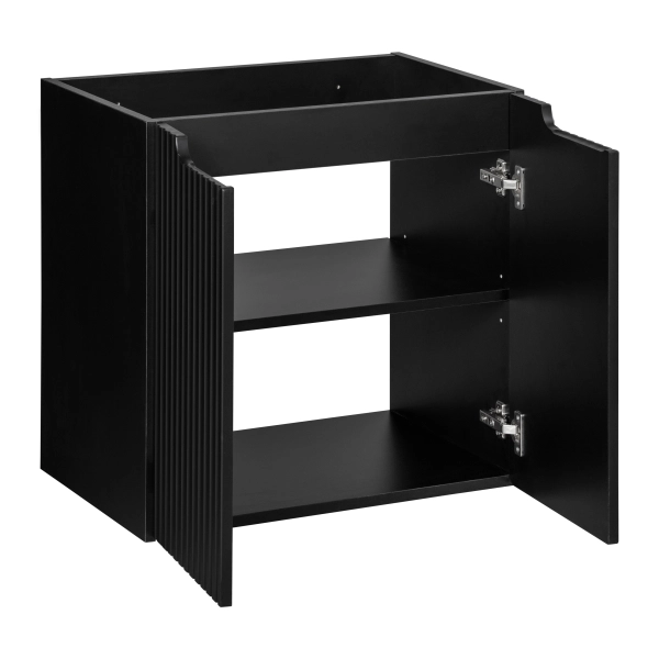 Zestaw Szafka łazienkowa 60 cm czarny mat z umywalką i blatem Nova Black SET-NOB B OAK 60CM D UN BEYOND 5 BM, Comad